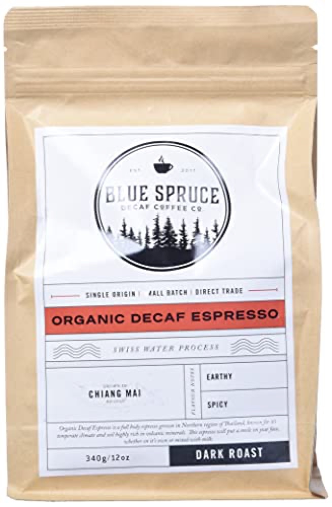 Blue Spruce Organic Swiss Water Decaf Espresso