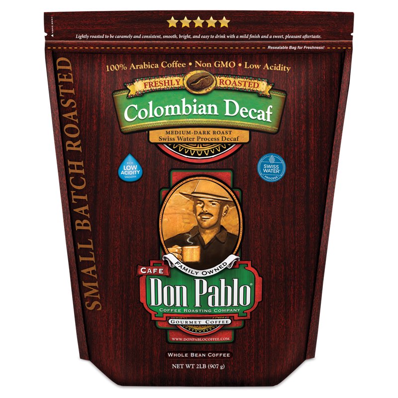 2LB Cafe Don Pablo Decaf Swiss Water Process Colombian Gourmet Coffee